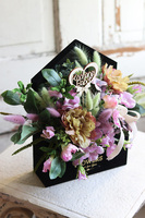 bardzo urocza koperta / welurowy flowerbox, Melinio, wym.30x35cm