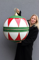 OD RĘKI XMAS Ball, figurka bombka metalowa duża dekoracja, śr.60cm