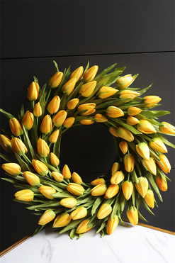 wianek z tulipanów, Witaj Wiosno Yellow 3, śr.50cm