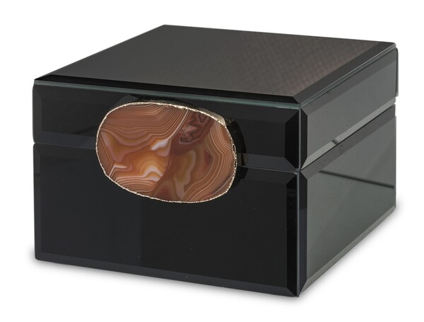Agate Simple B, szklane puzderko / szkatułka na drobiazgi, wym.8x12.5x12.5cm