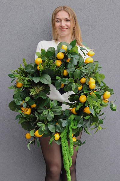 Lemonade, wianek na drzwi z cytrynami