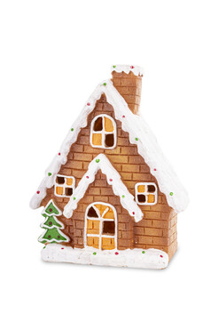 Gingerbread E, świąteczny domek z piernika LED, wym.23x19x10cm