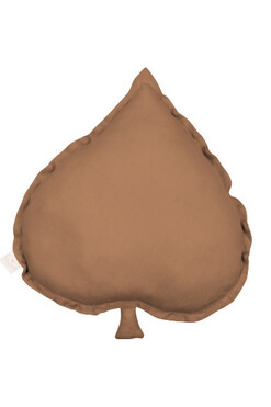 Linden Leaf, lniana poduszka w kształcie liścia, czekoladowy, wym.43x43cm