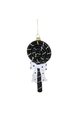 XMAS Black, bombka plastikowa lizak, dł.17cm