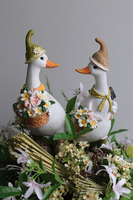 Kaczy Puch, stroik wielkanocny z kaczuszkami, wys.46cm