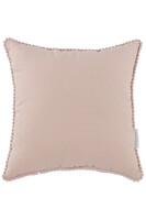 Boho Bubbles, lniana poduszka w kształcie serca, pudrowy róż