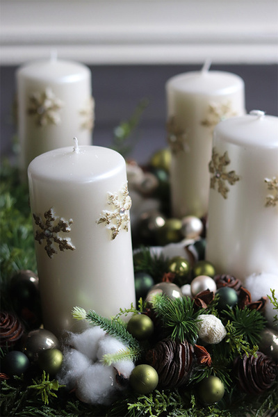 Krissa Nature, adwentowy wianek stroik z czterema świecami