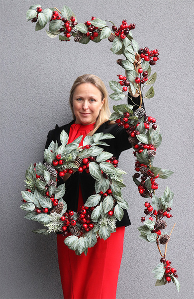 Scandi Winter, świąteczny wianek na drzwi