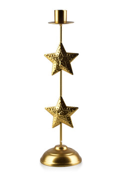 Merry Glamour, świecznik z gwiazdką, złoty, wys.29.5cm