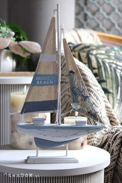 figurka drewniana żaglówka Boat, wys.42cm