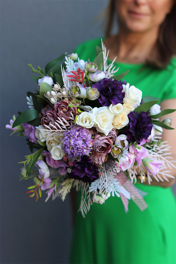 Fioletowa Impresja, flowerbox z goździkami