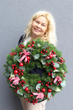 Christmas Exclusive Candy LED, świąteczny wianek z laskami cukrowymi, śr.53cm 