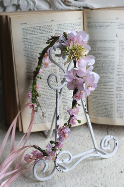 Dore Pink, komunijny wianek na głowę, rozmiar uniwersalny