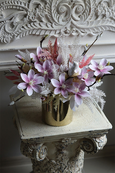 Magnoliowy Ogród, komplet dekoracji wiosennych, wianek + stroik