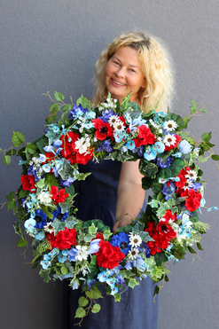 Barwy Mazowsza, wianek dekoracyjny na drzwi, śr.55cm