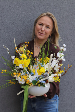 Ptasi Gaj, stroik wielkanocny z ptaszkami, wym.38x57cm