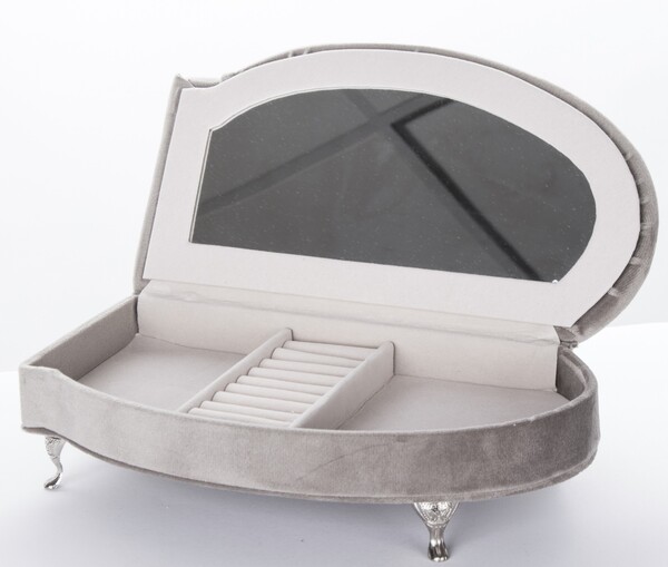 szkatułka / puzderko Florencja Wave Grey, wym.17x26.5x12.5cm