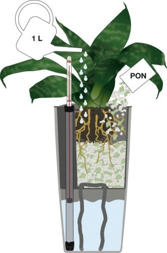 Cubi Mini, elegancka donica z nawadnianiem, antracyt