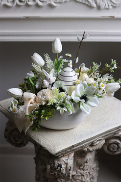 Black Easterika, nowoczesny stroik wielkanocny, wym.27x43cm 