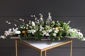 Longorita Silver, stroik wielkanocny na paterze, wym.25x82x35cm