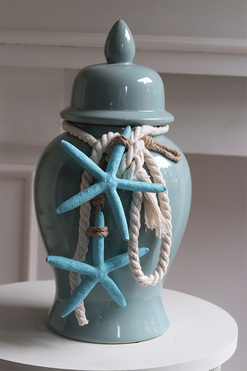 Kirishima Sea, amfora pojemnik z marynistyczną dekoracją, wym.37x17cm