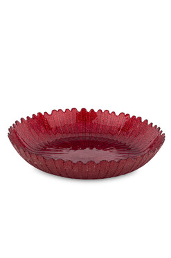 Melania Red, szklana misa dekoracyjna, wym.6x33x33cm