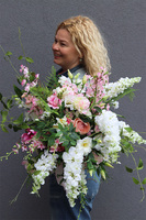 Malediwy Pink L, różowy bukiet kwiatów, wys.70cm