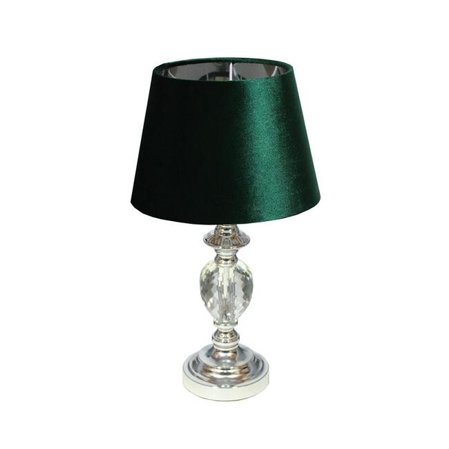 Gentil, lampa stołowa glamour, ciemnozielony welur, wys.47cm
