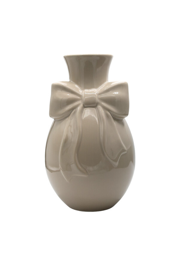 Kokarda Beige, wazon ceramiczny z kokardą