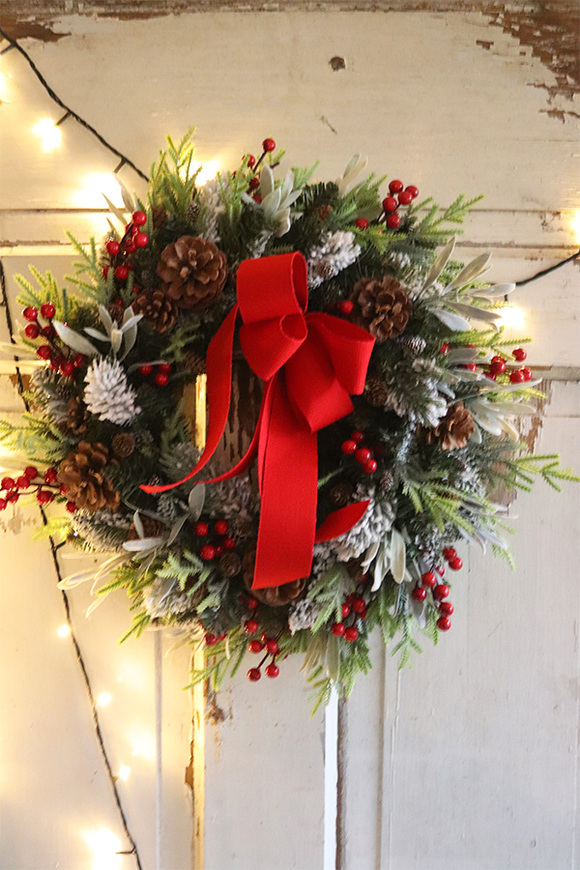 Redite 4, mroźny wianek zimowy z kokardą