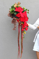 Orchidde Karminetta A, kompozycja sukulentów w donicy, wys.26x48cm