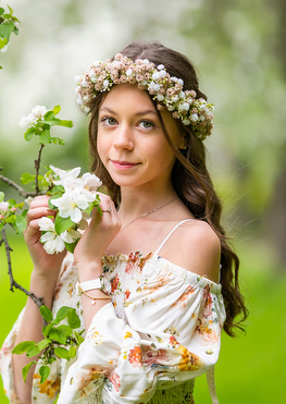 Beżowa Kaszka, wianek na głowę, rozmiar uniwersalny 