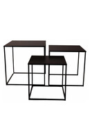 Cedric Black, komplet 3-ech stolików / kwietników, wym.45cm/40cm/35cm