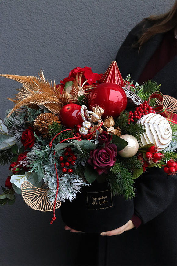 Golden Christmas 2, flowerbox świąteczny