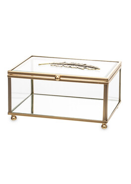 puzderko / szkatułka szklana Złota, wym.8x15x10cm