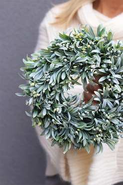 OD RĘKI Housemania, zimowy wianek zielony, śr.30cm