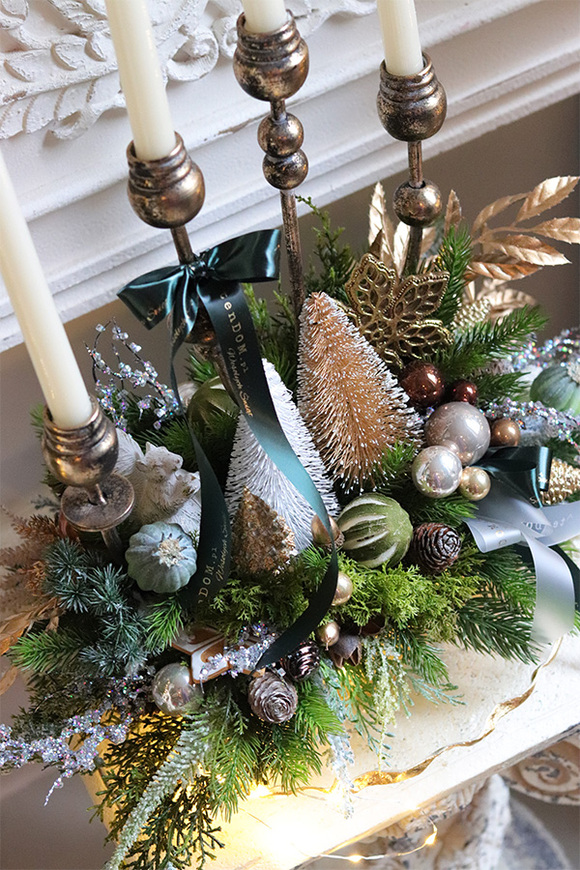 Classica, adwentowy stroik ze świecami na świeczniku