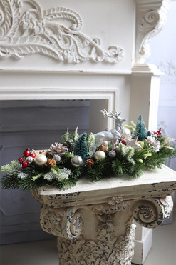 Jeleń na Rykowisku, bożonarodzeniowy stroik girlanda, dł.50cm