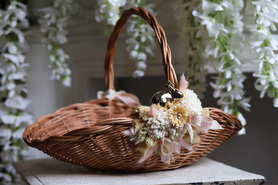 brązowy koszyczek wielkanocny, Dukana, wys.28cm  