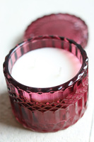 Crystal, elegancka świeca w szkle, różowy, śr.8.5xwys.8.5cm