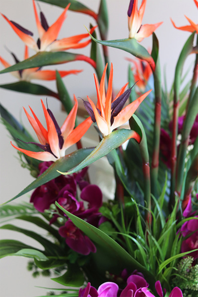 Strelicja&Orchidea Boho, egzotyczna kompozycja