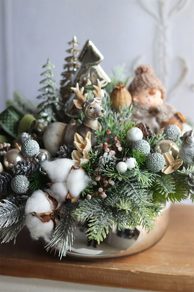 Ren Winter, świąteczny stroik na wigilijny stół, wym.27x35cm