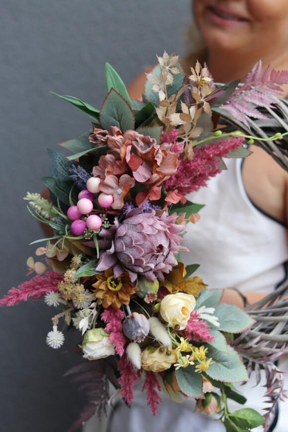 Barbara, asymetryczny jesienny wianek