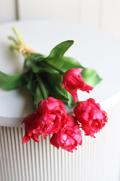 Novelty Amarant, bukiet gumowych tulipanów, 5szt. dł.32cm 