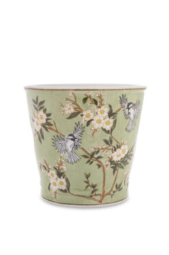 Primavera Verdi, porcelanowa osłonka na kwiaty, wym.15.5x17cm