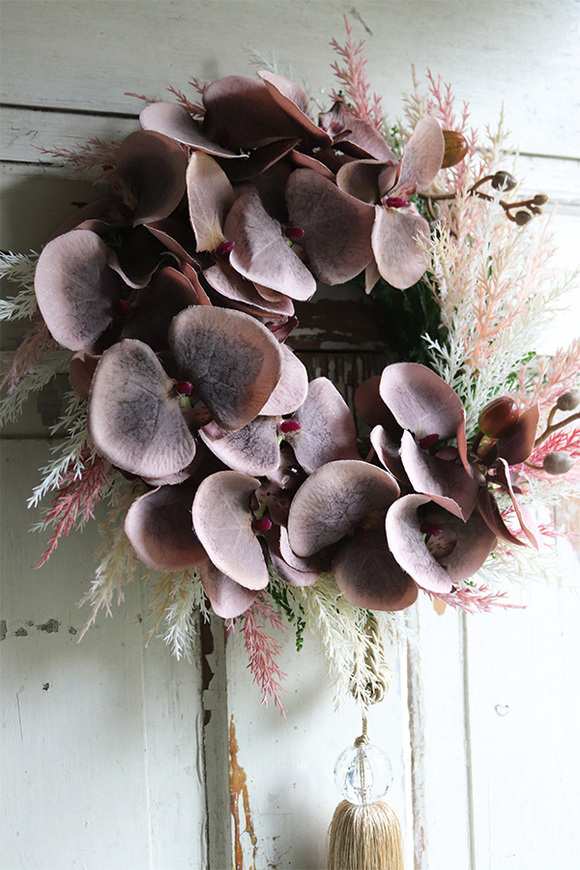 Orchidelia Boho, wianek na drzwi z chwostem, śr.32cm 