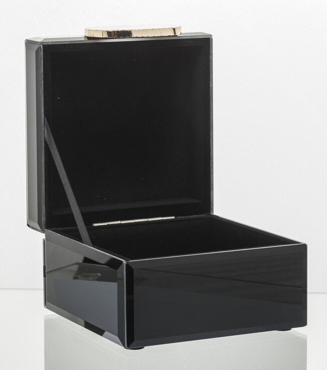 Agate Simple B, szklane puzderko / szkatułka na drobiazgi, wym.8x12.5x12.5cm