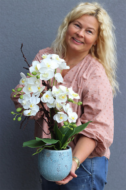 Turkusia 2, gumowy storczyk w ozdobnej donicy, wys.50cm