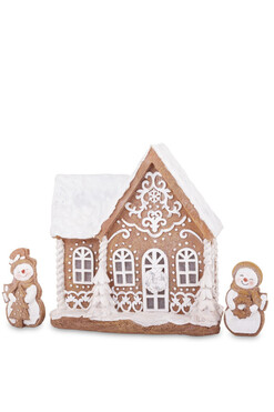 Gingerbread Home B, świąteczny domek z piernika LED, wym.23x22x12cm