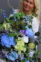 Blusilda Belia 2, niebiesko-zielona wiązanka nagrobna